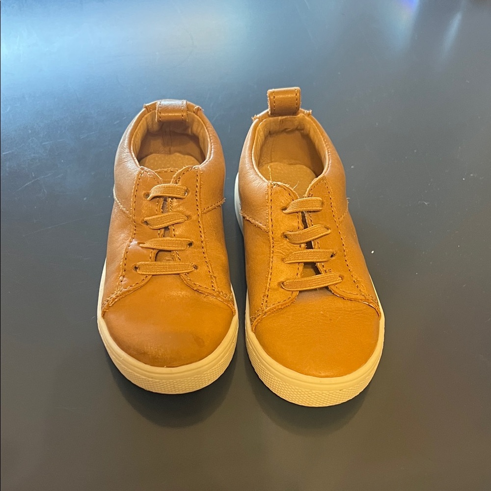 Boys Freshly Picked Tan Leather Sneakers